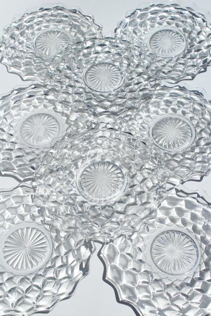 photo of Fostoria American pattern crystal clear salad plates, vintage set of 8 #2