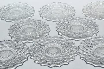 catalog photo of Fostoria American pattern crystal clear salad plates, vintage set of 8