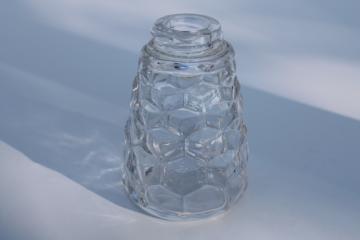 Fostoria American pattern glass shaker, jar only no lid, vintage S&P shaker replacement 