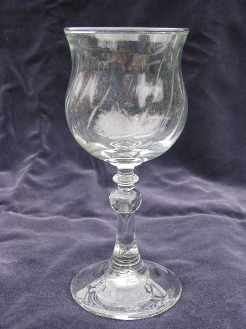 photo of Fostoria / Avon glass water or wine glasses, stemware set #2