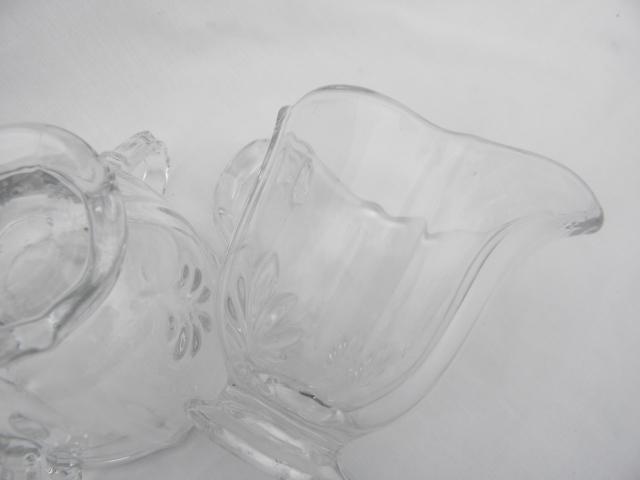 photo of Fostoria Baroque crystal clear individual cream and sugar set, plain without etch #4