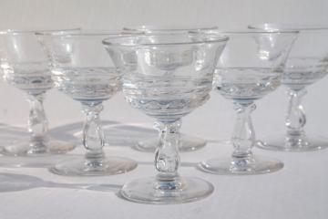 catalog photo of Fostoria Century champagne coupes, crystal clear glass vintage champagne cocktail glasses