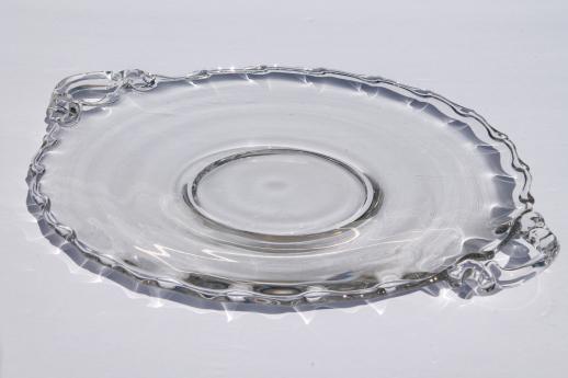 photo of Fostoria Century pattern glass tray or handled plate, cake or sandwich serving plate #1