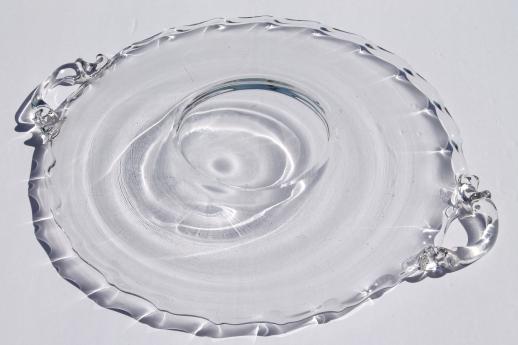 photo of Fostoria Century pattern glass tray or handled plate, cake or sandwich serving plate #3