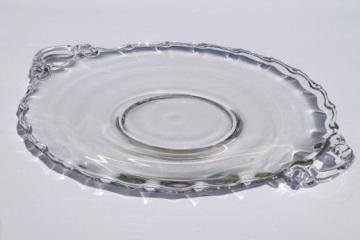 catalog photo of Fostoria Century pattern glass tray or handled plate, cake or sandwich serving plate