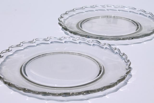 photo of Fostoria Century pattern large dinner plates set of 6, vintage elegant glass #6