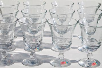catalog photo of Fostoria Century water glasses / wine goblets set of 12 stems with original labels