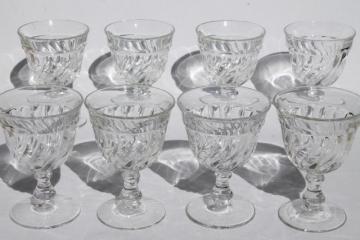 catalog photo of Fostoria Colony glass crystal clear water glasses, vintage set of 8 goblets