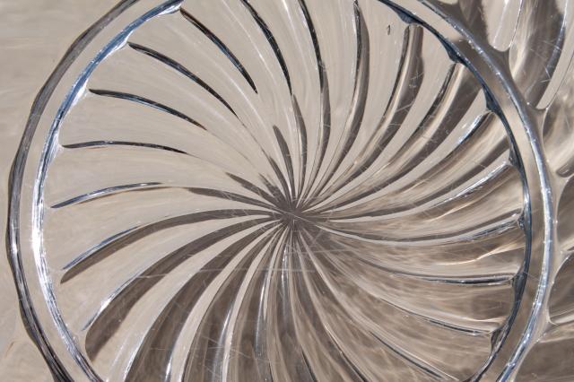 photo of Fostoria Colony spiral rib pattern pressed glass serving bowl, large fruit bowl #3