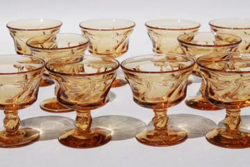 catalog photo of Fostoria Jamestown amber glass stemware, set of 10 sherbets or champagne glasses