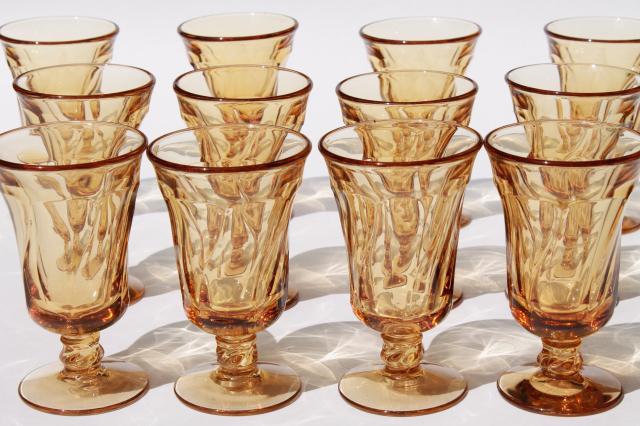 photo of Fostoria Jamestown amber glass stemware, set of 12 parfaits / juice glasses #1