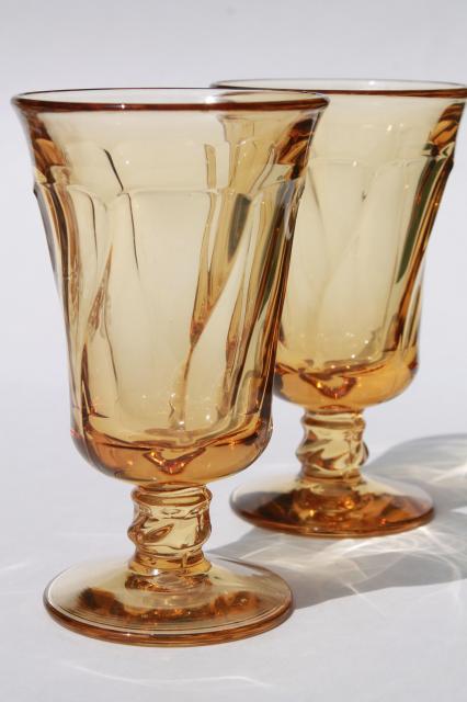 photo of Fostoria Jamestown amber glass stemware, set of 12 parfaits / juice glasses #2