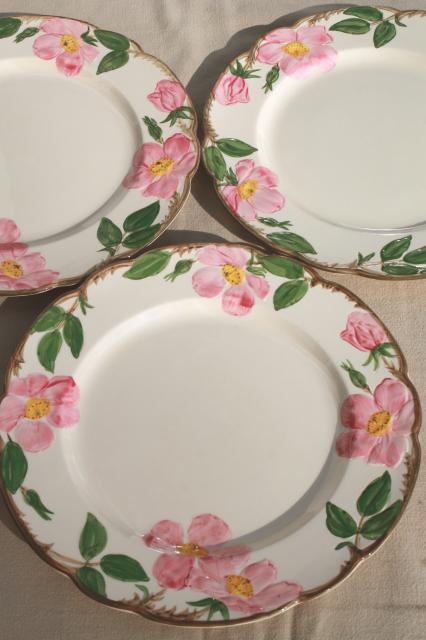 photo of Franciscan Desert Rose USA backstamp vintage dinner plates, lot of four #3