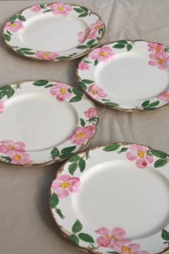 catalog photo of Franciscan Desert Rose USA backstamp vintage dinner plates, lot of four