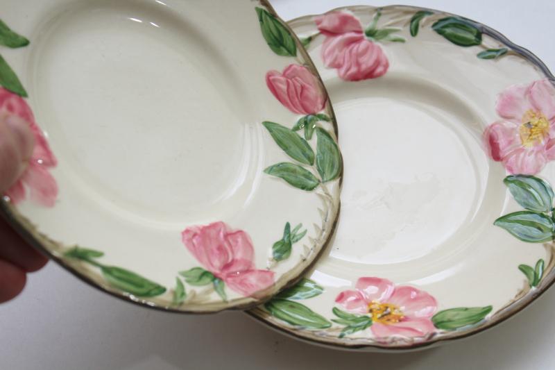 photo of Franciscan Desert Rose china bread plates set of four, vintage California pottery #2