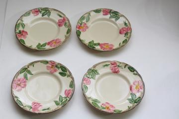 photo of Franciscan Desert Rose china bread plates set of four, vintage California pottery