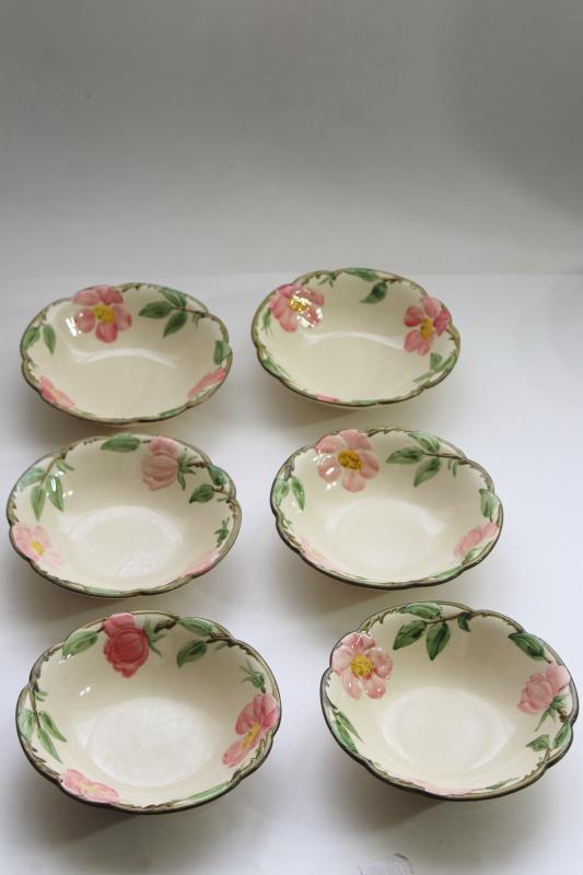 photo of Franciscan Desert Rose china cereal bowls set of six, vintage California pottery #1