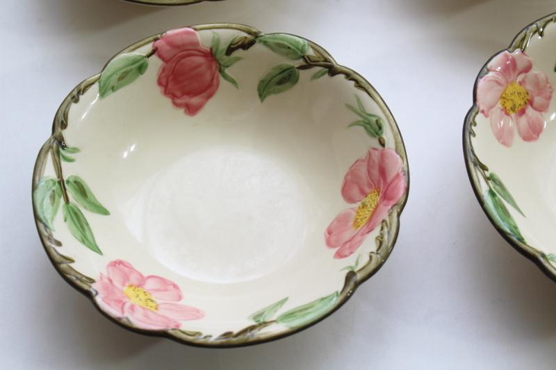 photo of Franciscan Desert Rose china cereal bowls set of six, vintage California pottery #2