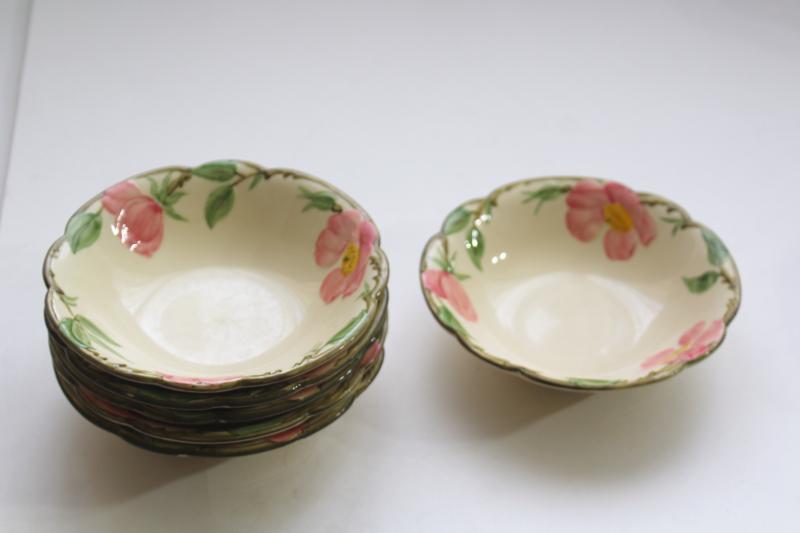 photo of Franciscan Desert Rose china cereal bowls set of six, vintage California pottery #6