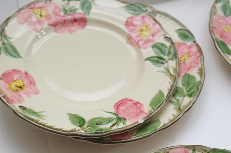 photo of Franciscan Desert Rose china salad plates set of six, vintage California pottery #2