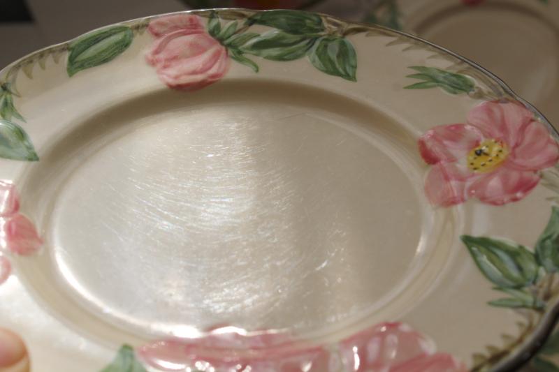 photo of Franciscan Desert Rose china salad plates set of six, vintage California pottery #3