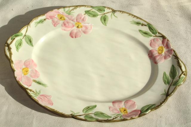 photo of Franciscan Desert Rose china serving pieces, mid-century vintage tableware w/ pink flowers #8