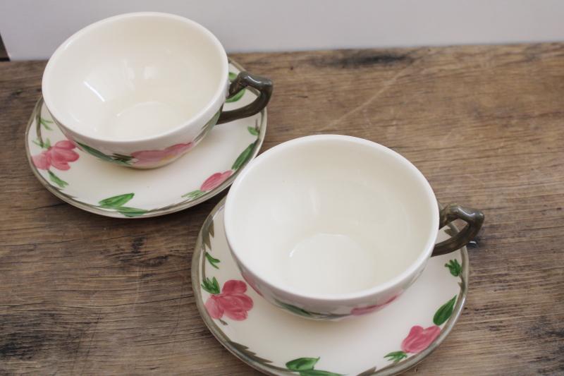 photo of ranciscan Desert Rose china vintage England backstamp pair of cup & saucer setsf #2