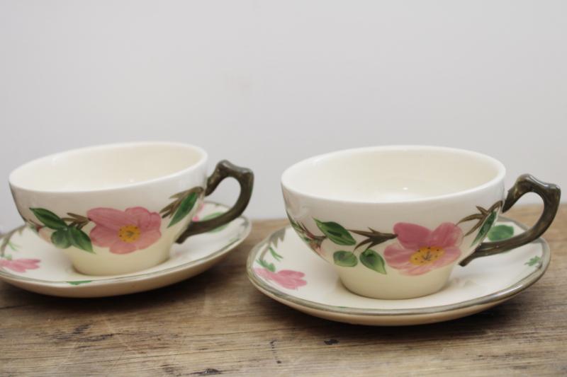 photo of ranciscan Desert Rose china vintage England backstamp pair of cup & saucer setsf #3