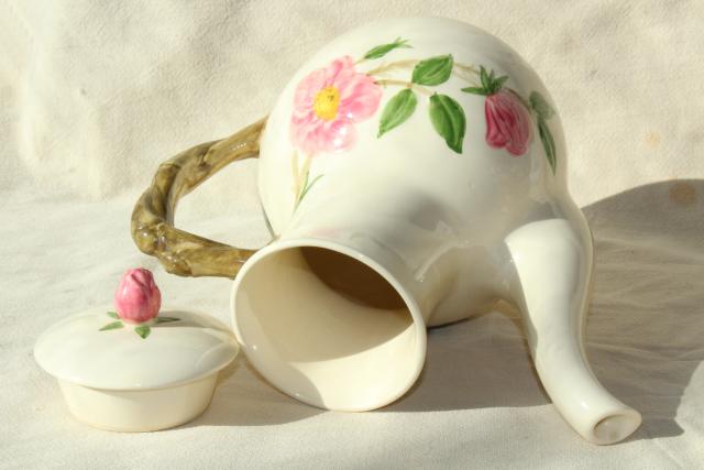 photo of Franciscan Desert Rose coffee pot, plain lid - vintage back stamp USA mark #7