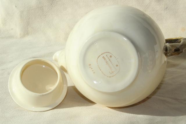 photo of Franciscan Desert Rose coffee pot, plain lid - vintage back stamp USA mark #8