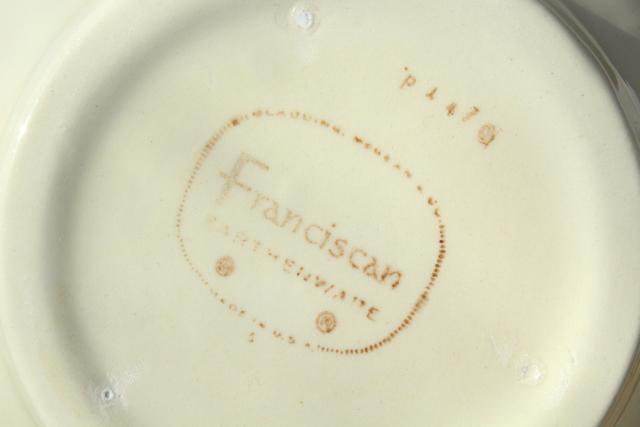 photo of Franciscan Desert Rose coffee pot, plain lid - vintage back stamp USA mark #9