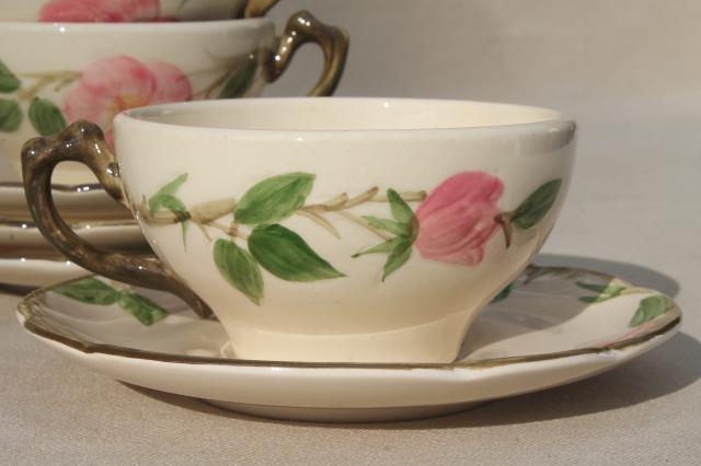 photo of Franciscan Desert Rose cups & saucers set of four, vintage USA backstamp #8