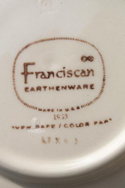 photo of Franciscan Desert Rose cups & saucers set of four, vintage USA backstamp #10