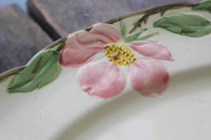 photo of Franciscan Desert Rose vintage California pottery platter & divided bowl #5