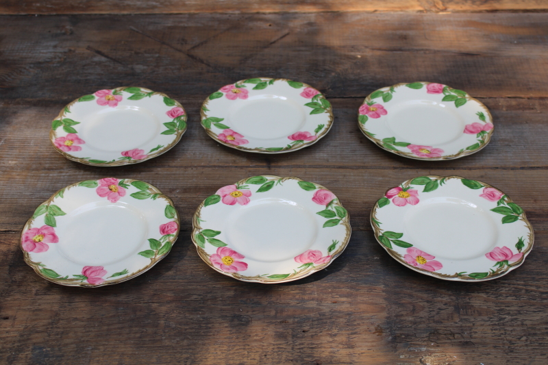 photo of Franciscan Desert Rose vintage USA California pottery bread or dessert plates set of 6 #1