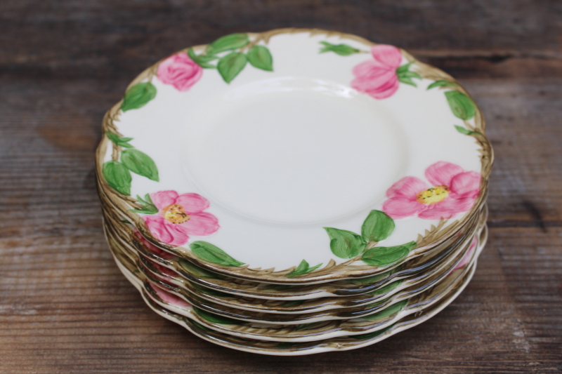 photo of Franciscan Desert Rose vintage USA California pottery bread or dessert plates set of 6  #6