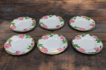 catalog photo of Franciscan Desert Rose vintage USA California pottery bread or dessert plates set of 6 