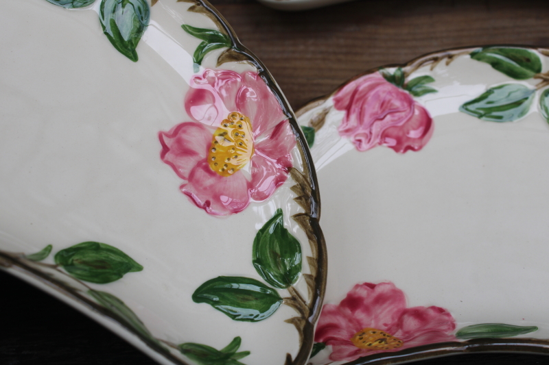 photo of  Franciscan Desert Rose vintage USA California pottery crescent salad plates set of 6 #2