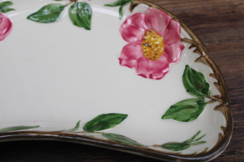 photo of  Franciscan Desert Rose vintage USA California pottery crescent salad plates set of 6 #3