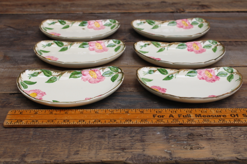 photo of  Franciscan Desert Rose vintage USA California pottery crescent salad plates set of 6 #4