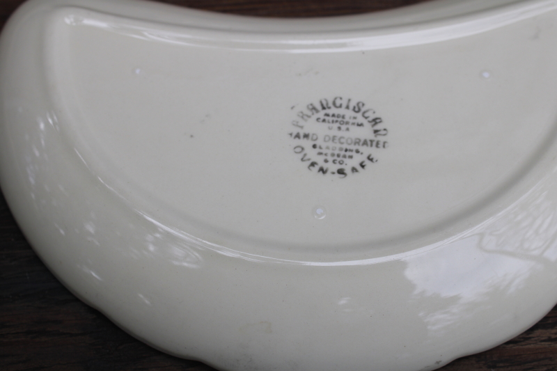 photo of  Franciscan Desert Rose vintage USA California pottery crescent salad plates set of 6 #6