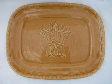 catalog photo of Franciscan / Gladding - McBean pottery embossed wheat bread plate tray platter