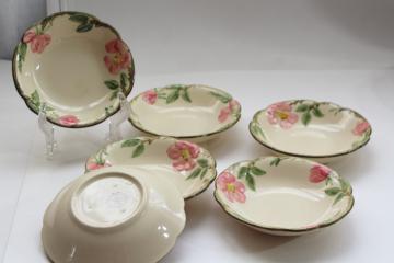 catalog photo of Franciscan china Desert Rose pattern fruit bowls, vintage pottery dinnerware