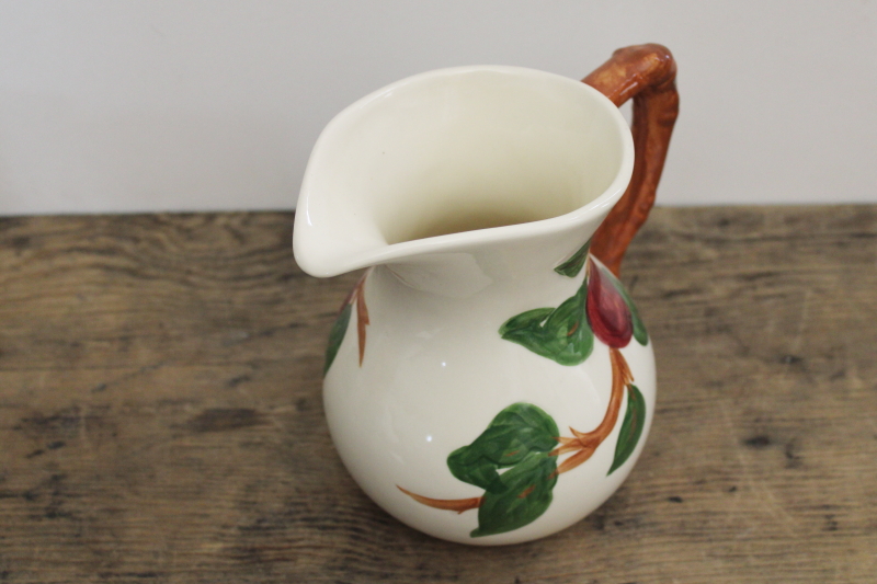 photo of Franciscan china red apple pattern pitcher, mid-century vintage California pottery #2