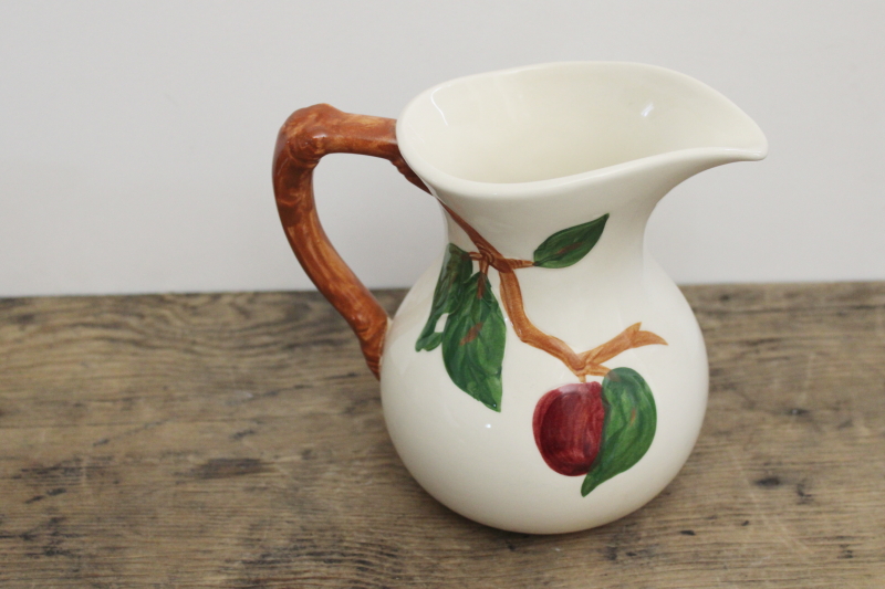 photo of Franciscan china red apple pattern pitcher, mid-century vintage California pottery #3