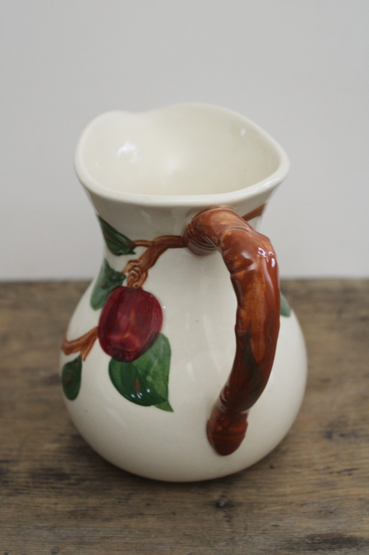 photo of Franciscan china red apple pattern pitcher, mid-century vintage California pottery #6