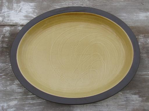 photo of Franciscan homeware pottery, golden harvest bounty gold wheat platter #1