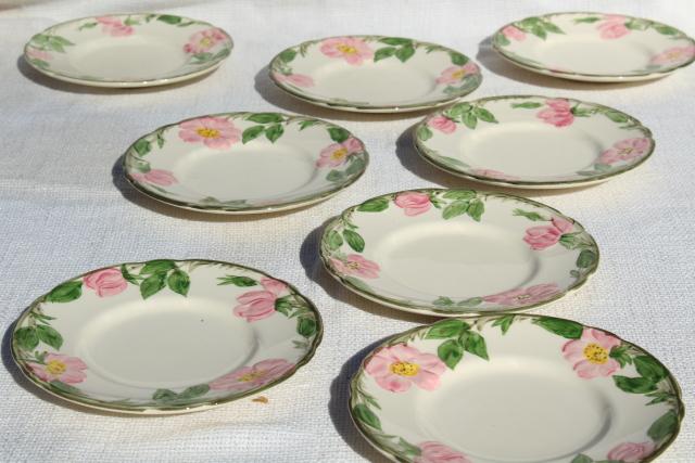 photo of Franciscan pottery Desert Rose china, shabby vintage bread & butter or dessert plates #2