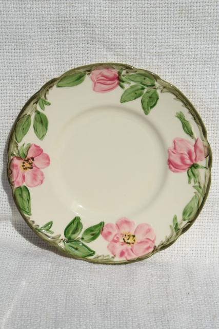 photo of Franciscan pottery Desert Rose china, shabby vintage bread & butter or dessert plates #6