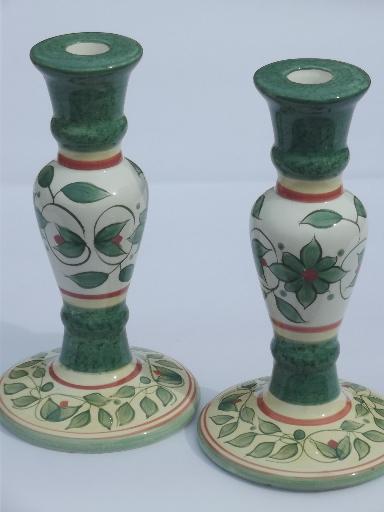 photo of French Quarter Pfaltzgraff china candlesticks pair of candle holders #1